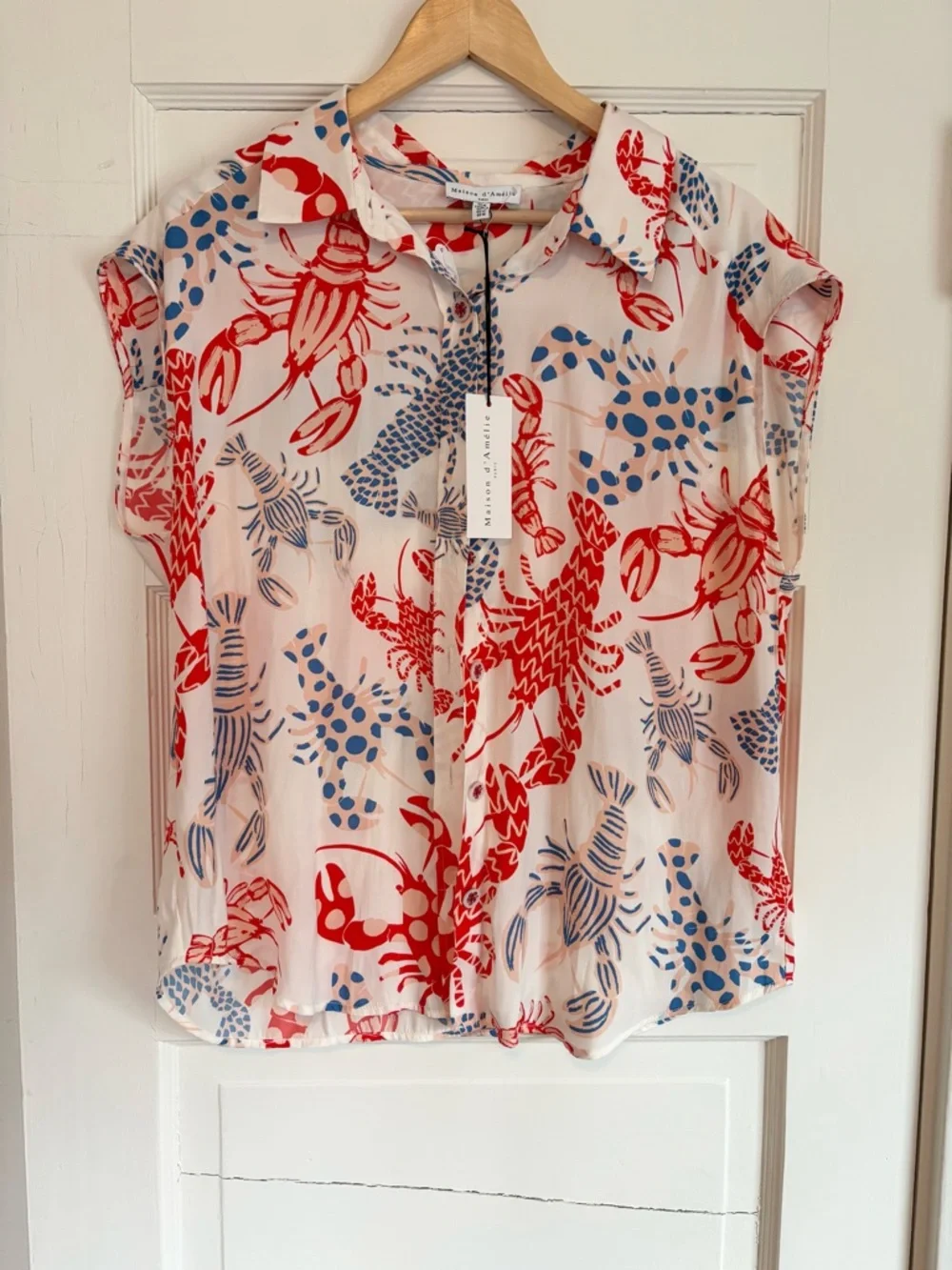 Maison d’Amélie Lobster Sleeveless Top. NWT Medium. Festive Party Fun Preppy - Picture 2 of 15